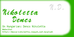 nikoletta dencs business card